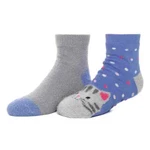 New Girls Cuddl Duds Slipper Socks Set Of 2 Pr W/ Gray Cats Sz M/l 4-10 Ladies. Price: $10.95.