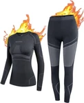 Nooyme Women's Thermal Base Layer Long Johns Underwear - Black/grey New. Price: $26.00.