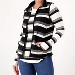 Cuddl Duds Women's Top Xl Perfect Pair Fleecewear Vest Set Black White Stripe Pre-owned. Price: $30.00.