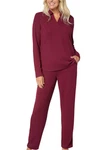 Cuddl Duds Women's Soft Rib Lounge Set Bordeaux New. Price: $23.99.