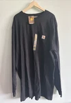 Carhartt Mens Shirt 3XL Tall Black Original Fit Long Sleeve K128 Pocket New. Price: $24.50.