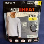 32 Degrees Men's Small 2-PACK Long Sleeve Crew Neck White/heather Navy New. Price: $16.99.