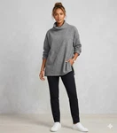 Cuddl Duds Women Large Gray Stretch Fleece Turtleneck Sweater Top Base Layer Pre-owned. Price: $14.75.