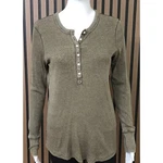 Ae Real Soft Women's Henley Long Sleeve Thermal Shirt Top Olive Green Pre-owned. Price: $64.99.