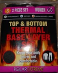Polar Extreme Women Small Top & Bottom Thermal Base Layer Set New Black. Price: $11.49.
