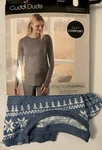 Cuddl Duds Woman Cozy Stretch Thermal Long Sleeve Crew -blue/white Xs Nwt New. Price: $16.50.