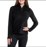 Duds Fleece Pullover Top Black Women's Button Soft Collared Cuddle New. Price: $12.71.