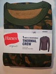 Hanes Originals Mens Reversible Thermal Crew Camo Large Waffle Knit Warm New. Price: $10.99.