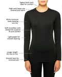 Cuddl Duds Women's Black Microfiber Long Sleeve Crew Neck Activewear Top New. Price: $22.99.