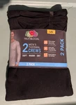2 Fruit Of Loom Thermal Shirt Men's Size Large Waffle Black Underwear Crews New. Price: $21.94.