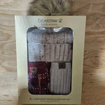 Bearpaw 3PC Gift Set Women's Pom Hat & 2 Pairs Crew Boot Socks Nwt Boxed Beige New. Price: $23.99.