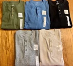 Sonoma Mens Waffle Thermal Henley L/s T-shirt (2 Colors) Nwt New. Price: $16.95.