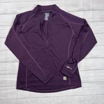 Carhartt Force Pullover Women Medium Purple Quarter Zip Base Layer Top Pre-owned. Price: $25.00.