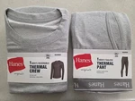 Hanes Men's 2XL Thermal Crew & Pant Set Gray Long Underwear Cotton Blend #10726 New. Price: $24.00.