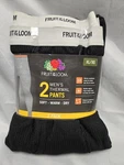 Fruit Loom 2 Pack Men's Black Thermal Pants Size Xl New Soft, Warm. Price: $17.99.
