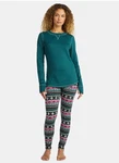 Climateright Cuddl Duds Women Base Layer Top & Legging Set Green Fairisle (R1) New. Price: $14.99.