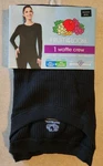 Fruit Of Loom Women's Xs 0-2 Waffle Thermal Crew Top Black #10725 New. Price: $9.95.