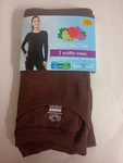 New Fruit Of The Loom Waffle Crew Top Women Large 12-14 Brown Cotton/polyester. Price: $10.95.