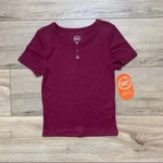 Wonder Nation Girls Short Sleeve Waffle Henley Tee Size (6-6X) Burgundy New. Price: $7.00.
