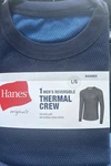 Hanes Men Size Large Blue Reversible Thermal Crew Shirt New. Price: $16.49.