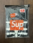 Supreme FW25 Hanes Bones Cotton Thermal Crew Black L/s Logo Top Size In Hand New. Price: $79.95.