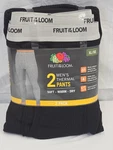 Fruit Loom 2 Pack Men's Black Thermal Pants Size Xl New Soft, Warm. Price: $19.99.