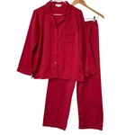 Miss Elaine Satin Pajama Set Women's Small Red Dotted 2 Piece Lounge Pants Shirt Pre-owned. Price: $18.64.