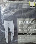 Mission Ridge Men's Premium Thermal Bottoms Ankle Length Black X Large New. Price: $6.00.
