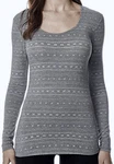 32 Degrees Heat Warm Layer L/s Scoop Neck Shirt Frozen Snowflake Grey Womens New. Price: $18.61.