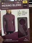 Paradox Women Smallpurple Merino Blend Performance Base Layer Long Sleeve Shirt New. Price: $15.00.