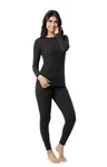 Nwt Fruit Of Loom Women's Xs Black Waffle Thermal Set 2PC Crew Top & Pants New. Price: $14.99.
