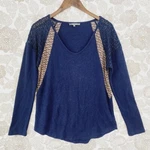 Miss Waffle Knit Lace Neck Long Sleeve Shirt Women's Pre-owned. Price: $15.54.