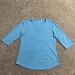 Segments Shirt Womens Large Blue 3/4 Sleeve Neck Lightweight Tencel Modal Pre-owned. Price: $11.89.