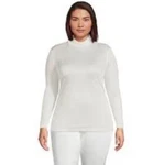 New Lands' End Women's Silk Interlock Turtleneck Long Base Layer Top Ivory Xl. Price: $48.00.