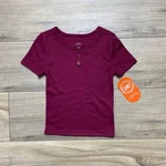 Wonder Nation Girls Short Sleeve Waffle Henley Tee Size Xs (4-5) Burgundy New. Price: $7.00.