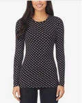 Cuddl Duds Women's Black/white Softwear Stretch Long-sleeve Layering Top New. Price: $32.00.