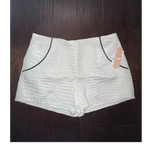 Gb Hot Pants Shorts Women Size White Animal Print Faux Leather Pockets Zip New. Price: $12.00.