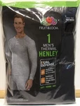 Fruit Of Loom Mens Thermal Henley Black Soot Size (38-40) Dual Defense New. Price: $11.86.