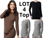 Lot 4 Fruit Loom Women's Size Xs 0-2 Eversoft Waffle Thermal Top New. Price: $19.95.