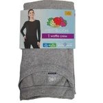 Fruit Of Loom Waffle Crew Thermal Long Sleeve Top Sz Cloud Grey Heather New. Price: $15.00.