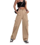 Zmpsiisa Women High Waisted Cargo Pants Wide Leg Casual 6 Small, Khaki New. Price: $62.90.
