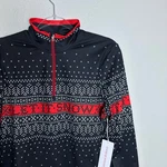 Krimson Klover Let It Snow Top Stp Black Red Fair Isle Quarter Zip Base Layer New. Price: $65.00.