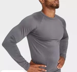 All Motion Mens Heavy Weight Thermal Shirt Med Gray Stretch Long Johns New. Price: $19.95.