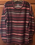 Cuddl Duds Fleecewear W/stretch Multicolor Long Sleeve Crew Neck Pullover Size Pre-owned. Price: $15.00.