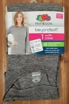 Gray Thermal Waffle Crew Top Xs Fruit Loom Beyond Soft (0-2) New. Price: $9.99.