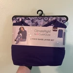 2-PIECE Climateright Cuddl Duds Purple Print Base Layer Top Legging Set Small New. Price: $9.99.