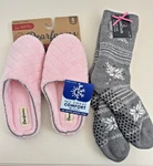 Dearfoams Women's Sml Pink Libby Quilted Slipper & Cuddl Duds Lounge Sox * Nwt New. Price: $29.95.