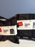 New Hanes Men Black Reversible Thermal Crew Top Long Sleeve Shirt & Pant Sz Lg. Price: $20.99.