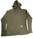 Carhartt Relaxed Fit Waffle Knit Thermal Hoodie Shirt Olive Women Medium 8-10 Pre-owned. Price: $22.11.