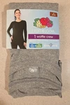Fruit Of Loom Women's Medium (8-10) Waffle Thermal Crew Top Gray #10726 New. Price: $9.95.